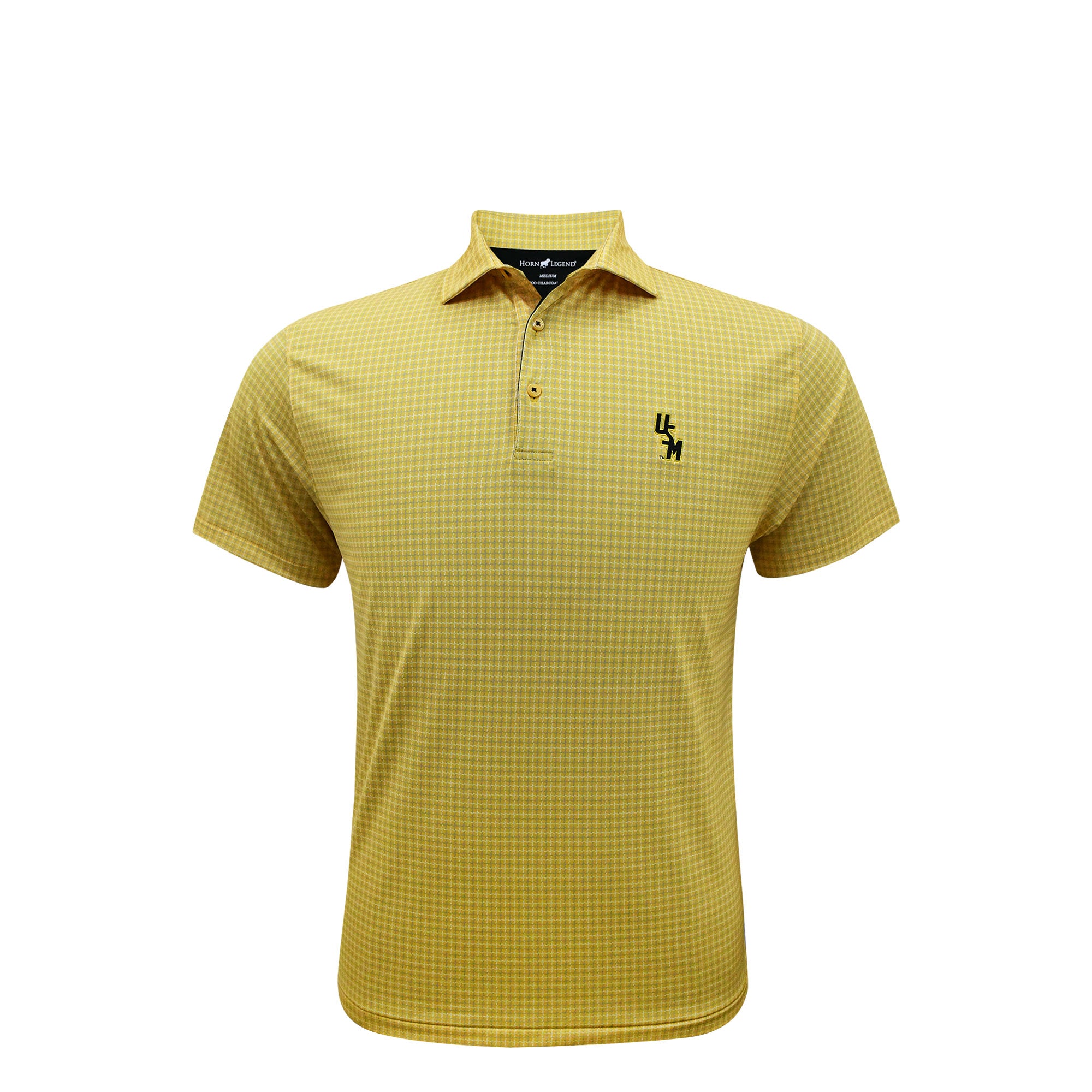 Horn Legend Polo Men's Window Pane Stacked USM Black Bamboo Charcoal