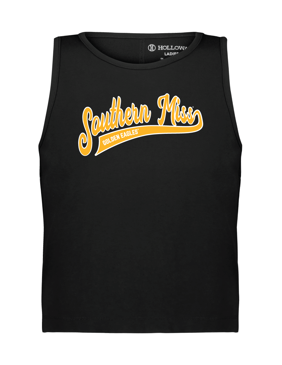 Women's Cropped Tank Top with Southern Miss Golden Eagle