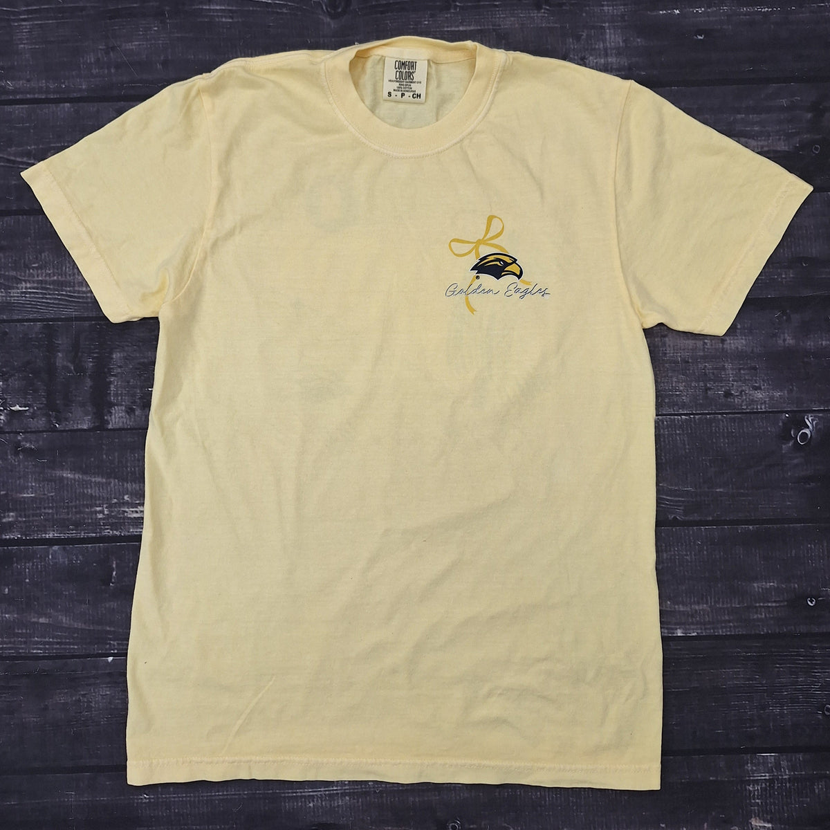 Pennant Stripes and Bows Short Sleeve T-Shirt with Golden Eagles