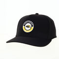 Youth Cut Above Baseball Cap with Round Patch and Laser Cut Hole Meshback