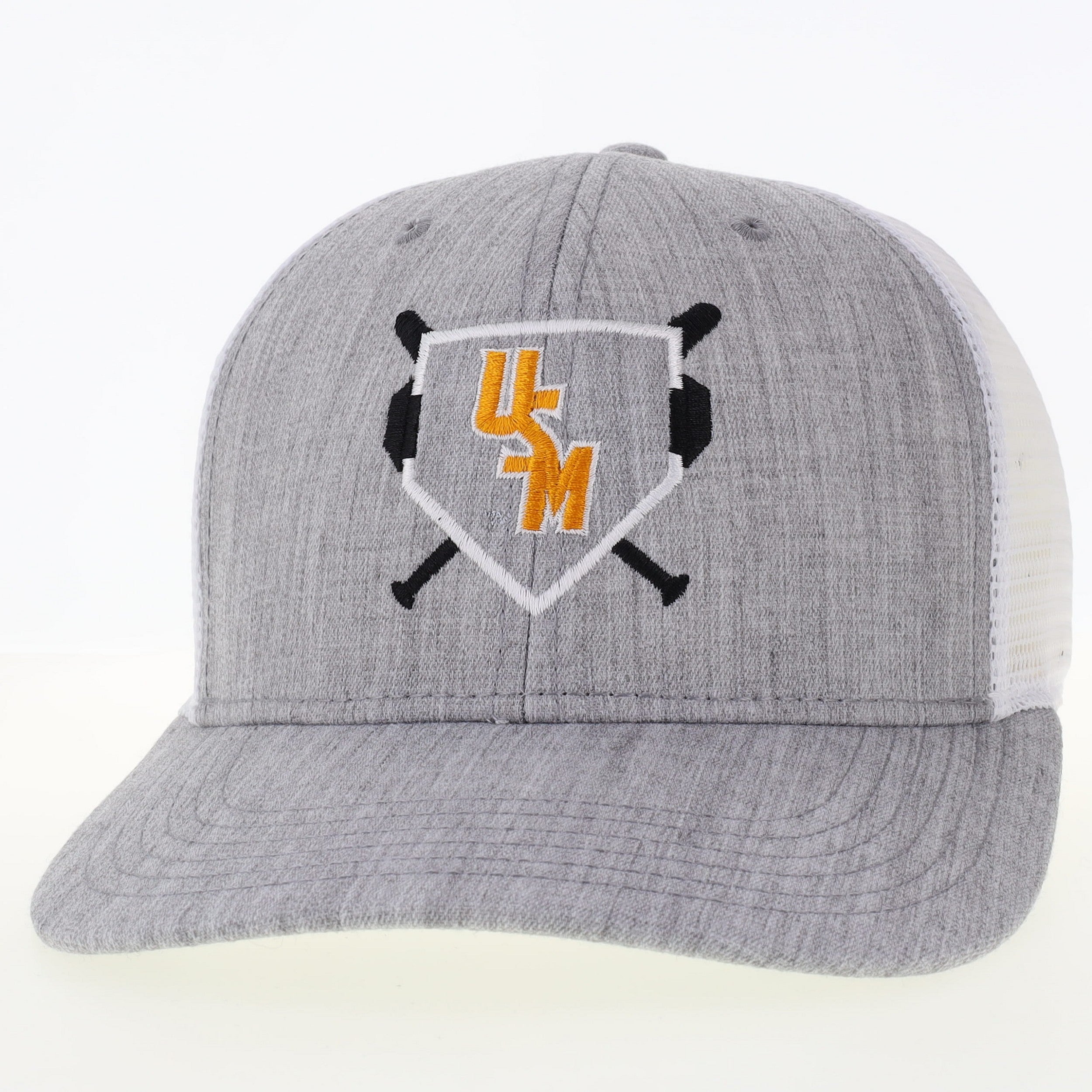 L2 Brands Cap Baseball Trucker Crossed Bats Home Plate with Stacked USM