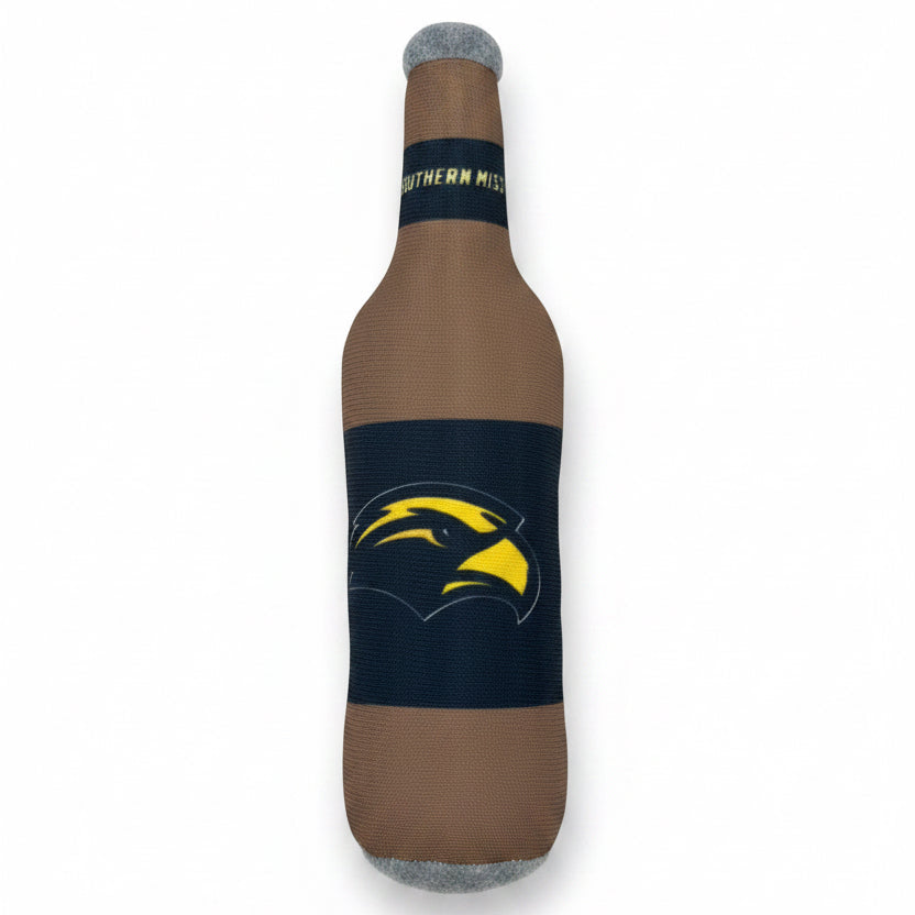 Dog Toy Beer Bottle Eagle Head with Squeaker