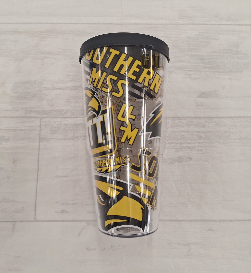 Classic Tumbler with Various Southern Miss Logos All Over