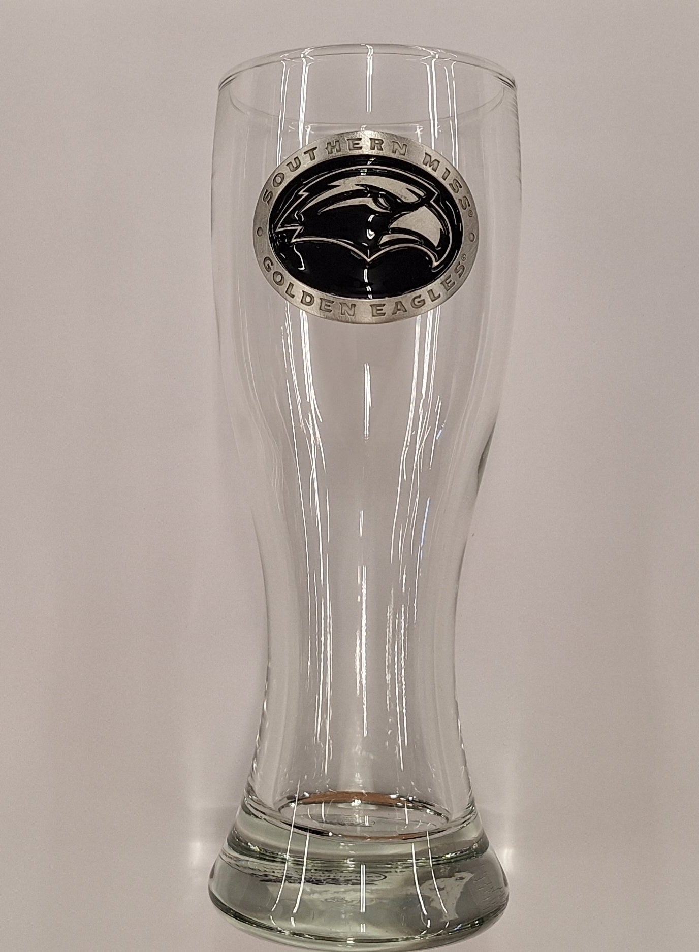 Footed Pilsner with Eagle Head Pewter Emblem