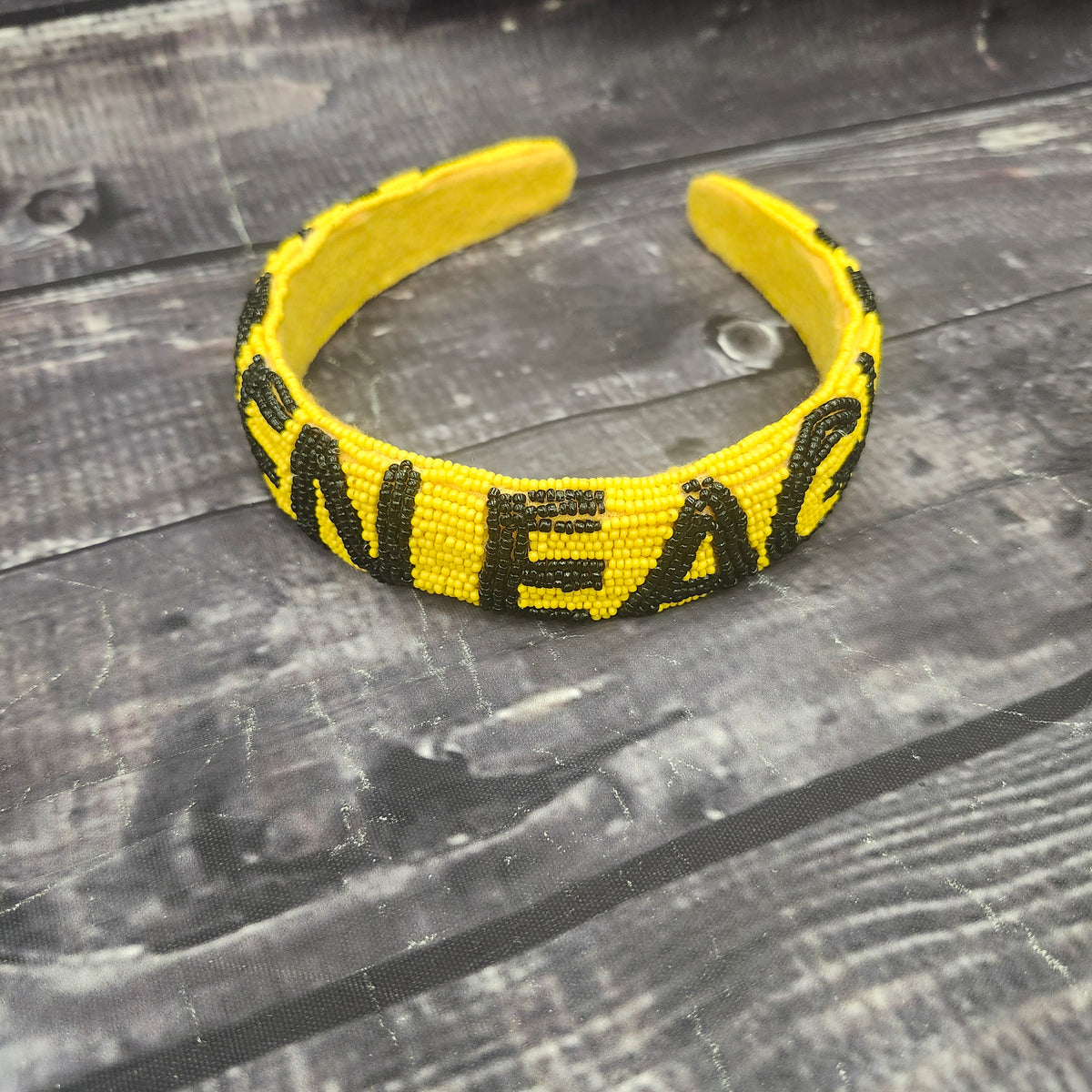 Beaded Spirit Headband with Golden Eagles