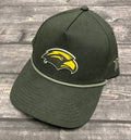Branded Bill Cap Baseball Gray Bill Rope with PVC Eagle Head Rubber Logo