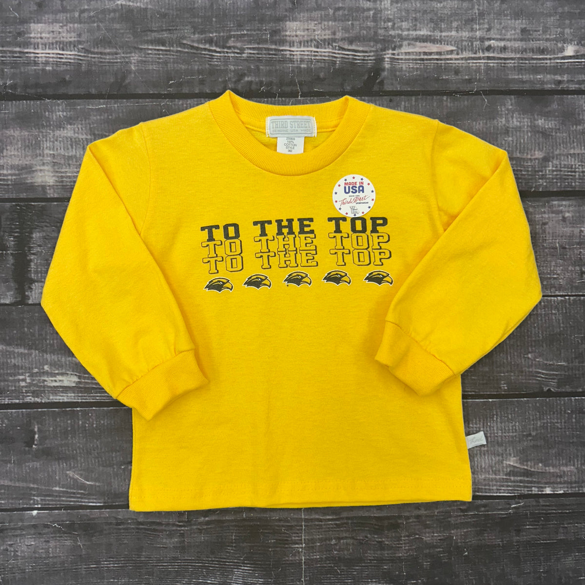 Toddler T-Shirt Long Sleeve To The Top Repeat Eagle Head