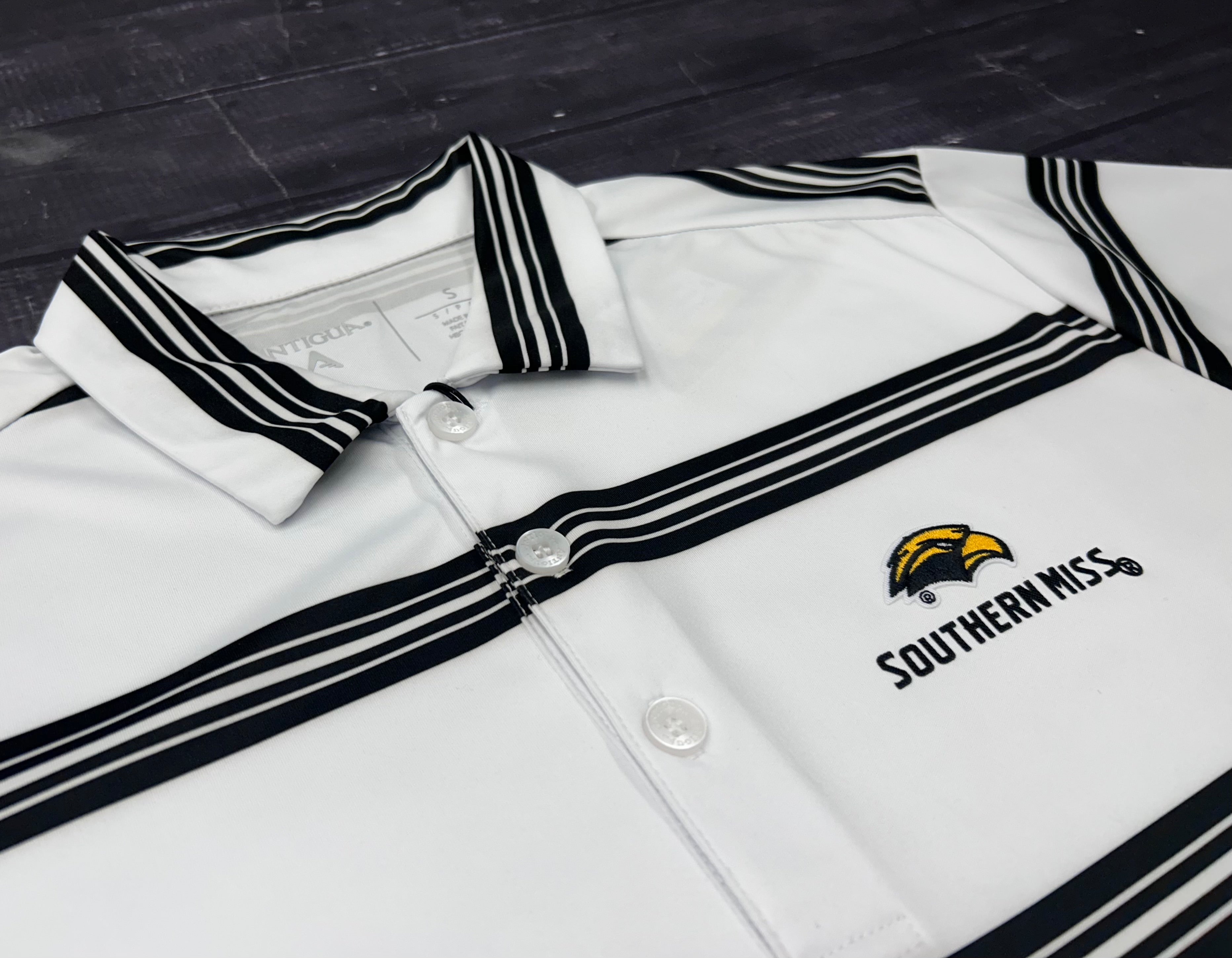 Antigua Men's Groove Polo with Eagle Head Southern Miss
