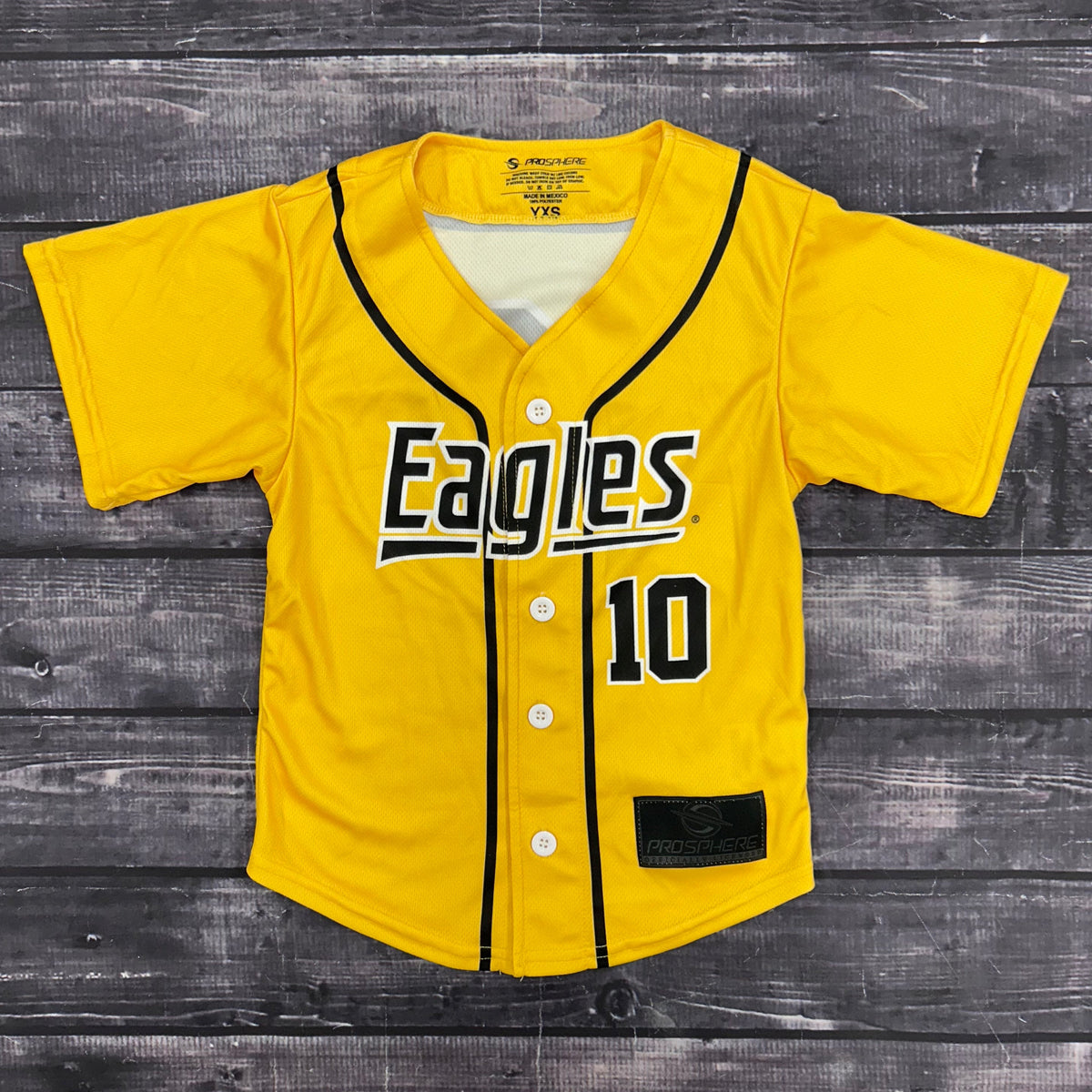 Youth Full Button Baseball Jersey with Eagles 10