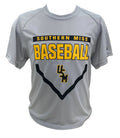 Youth T-Shirt Short Sleeve B-Core Southern Miss Baseball Plate Outline with Stacked USM