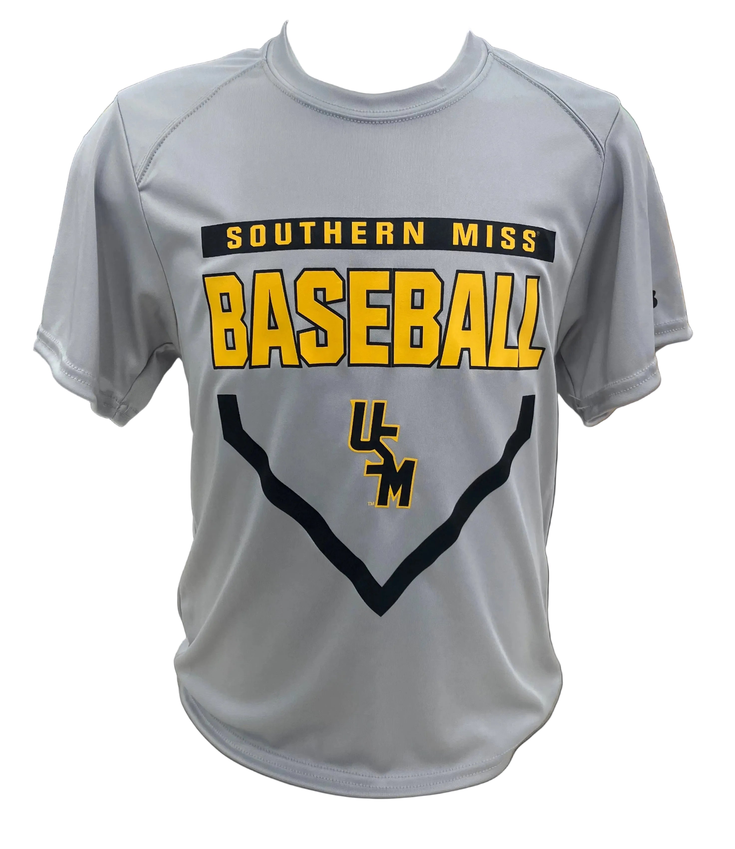 Youth T-Shirt Short Sleeve B-Core Southern Miss Baseball Plate Outline with Stacked USM