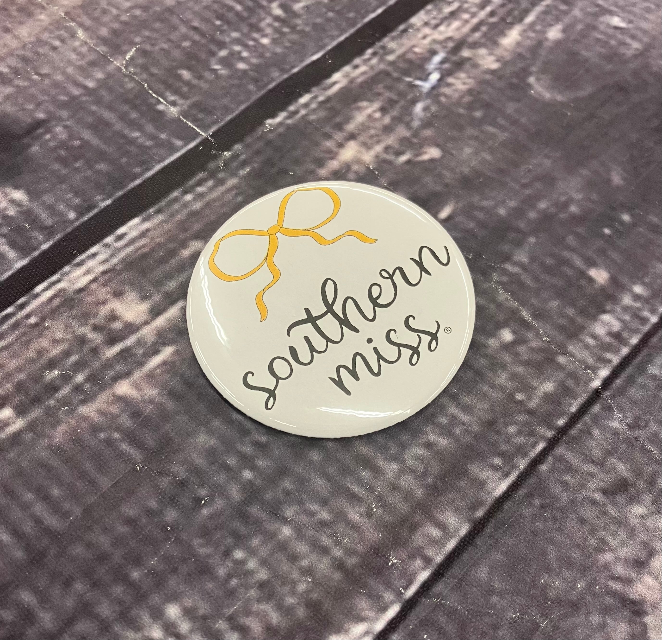 Button Gold Bow with Southern Miss Script