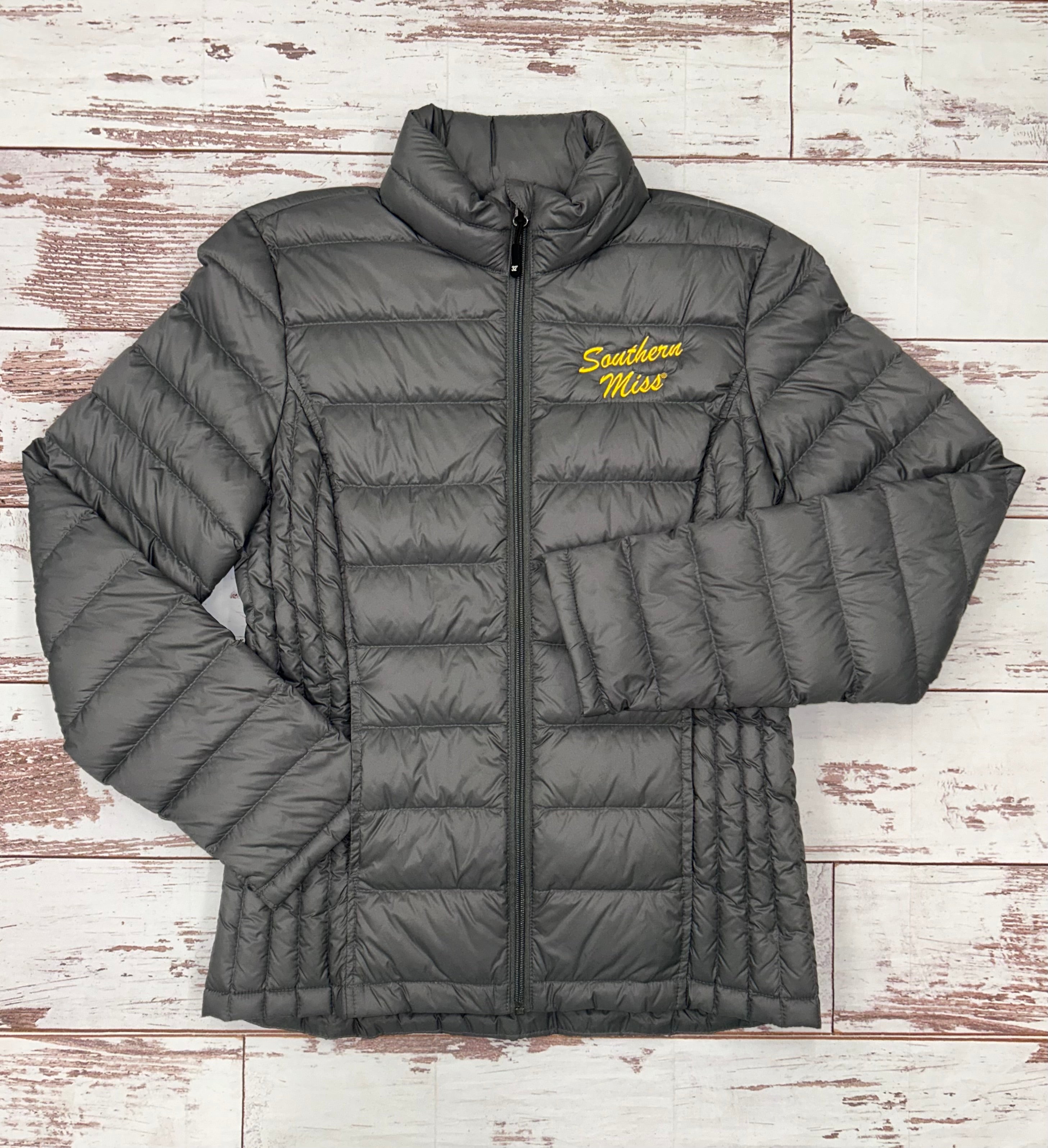 Jacket Women's Packable Down Left Chest Southern Miss Script