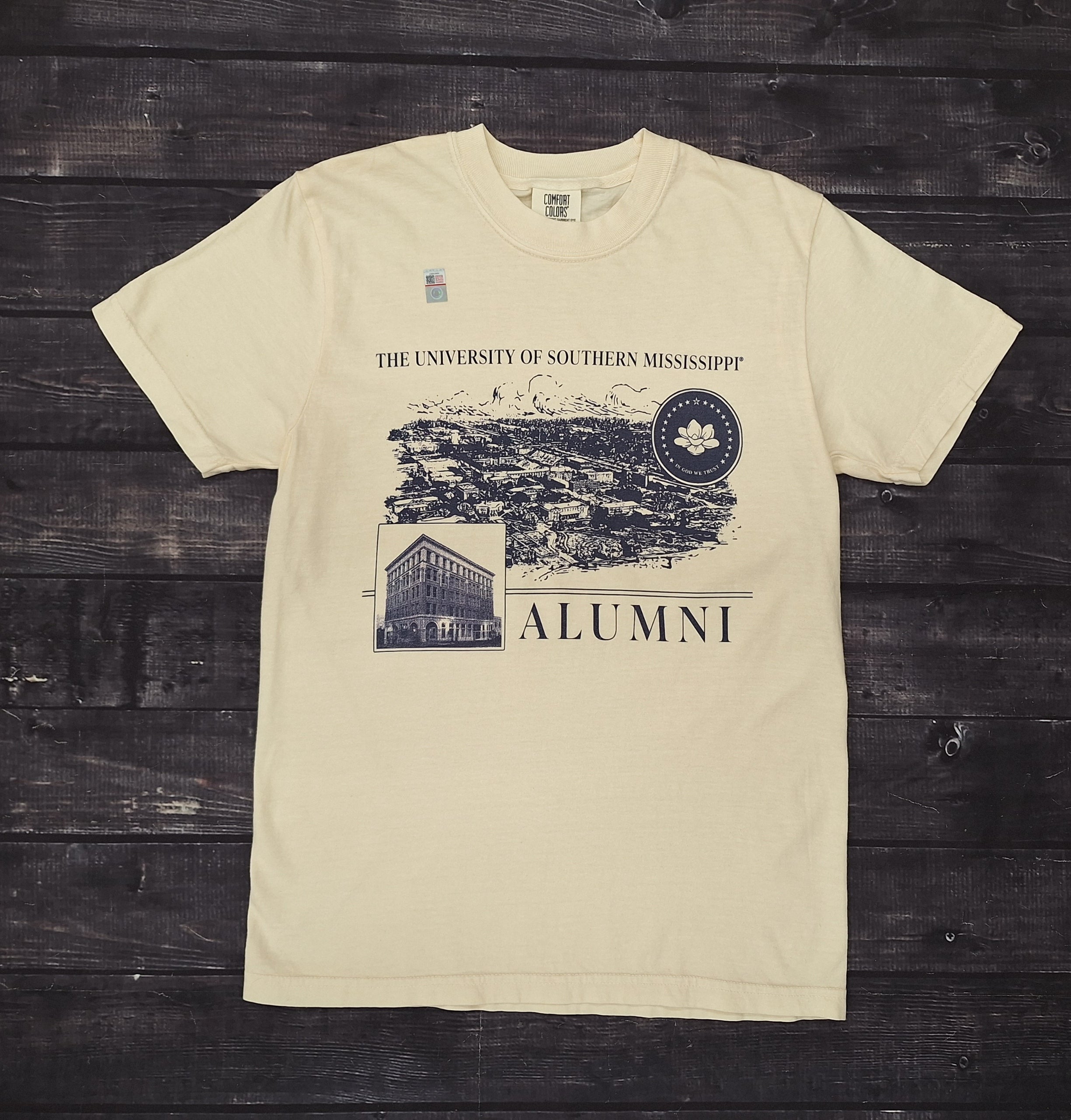 T-Shirt Short Sleeve Alumni Campus Scene Mississippi Seal Administration Building