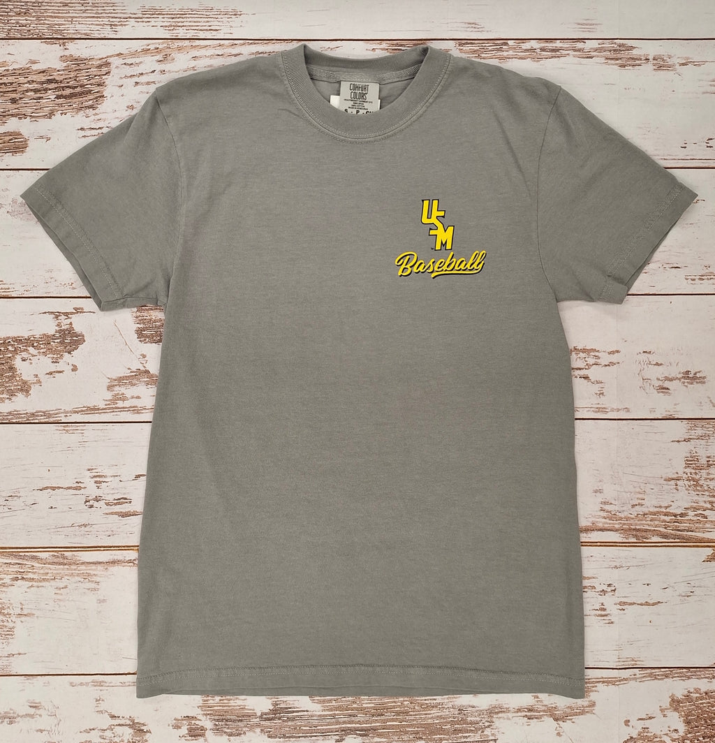 T-Shirt Short Sleeve Baseball Homeplate with Stacked USM