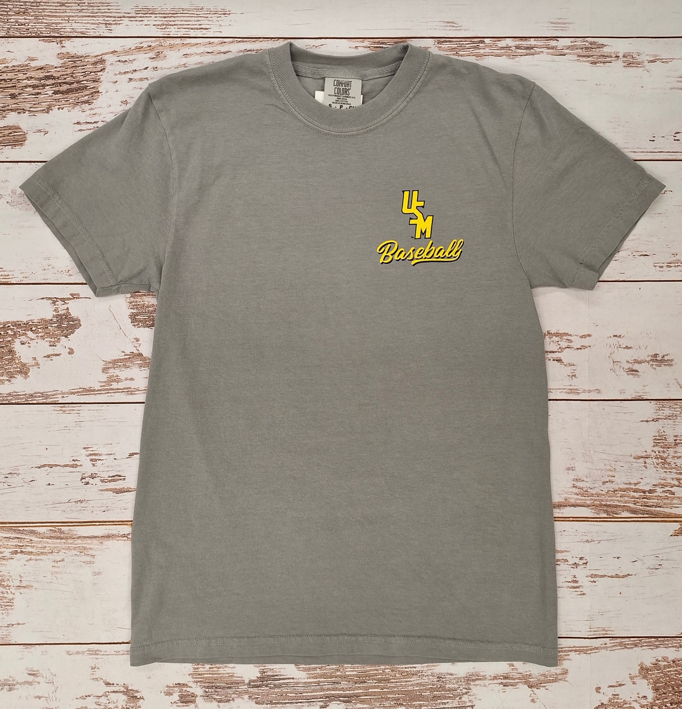 T-Shirt Short Sleeve Baseball Homeplate with Stacked USM