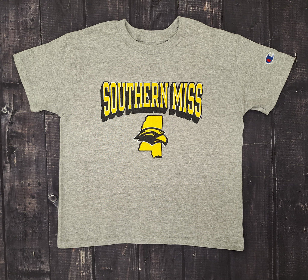 Youth MS Emblem Short Sleeve T-shirt with Southern Miss Eagle Head