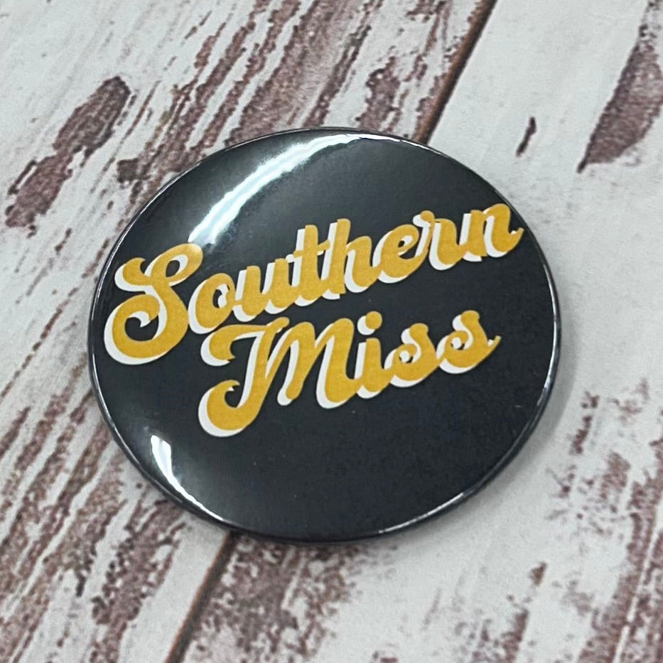 Cursive Southern Miss Button