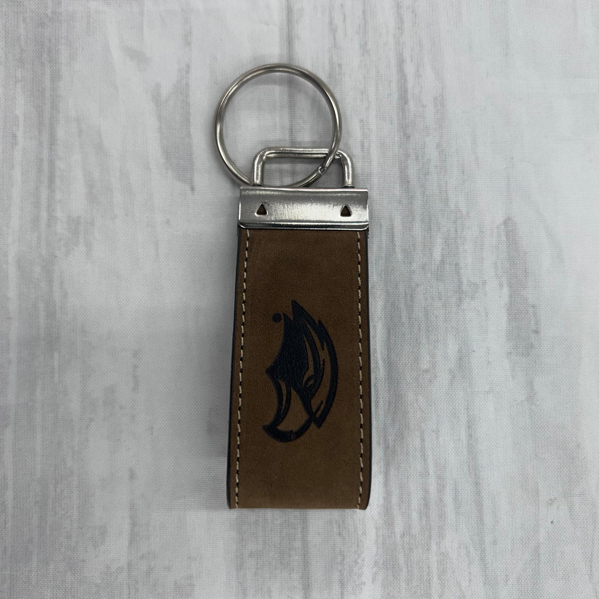 Keychain Leather Embossed Eagle Head
