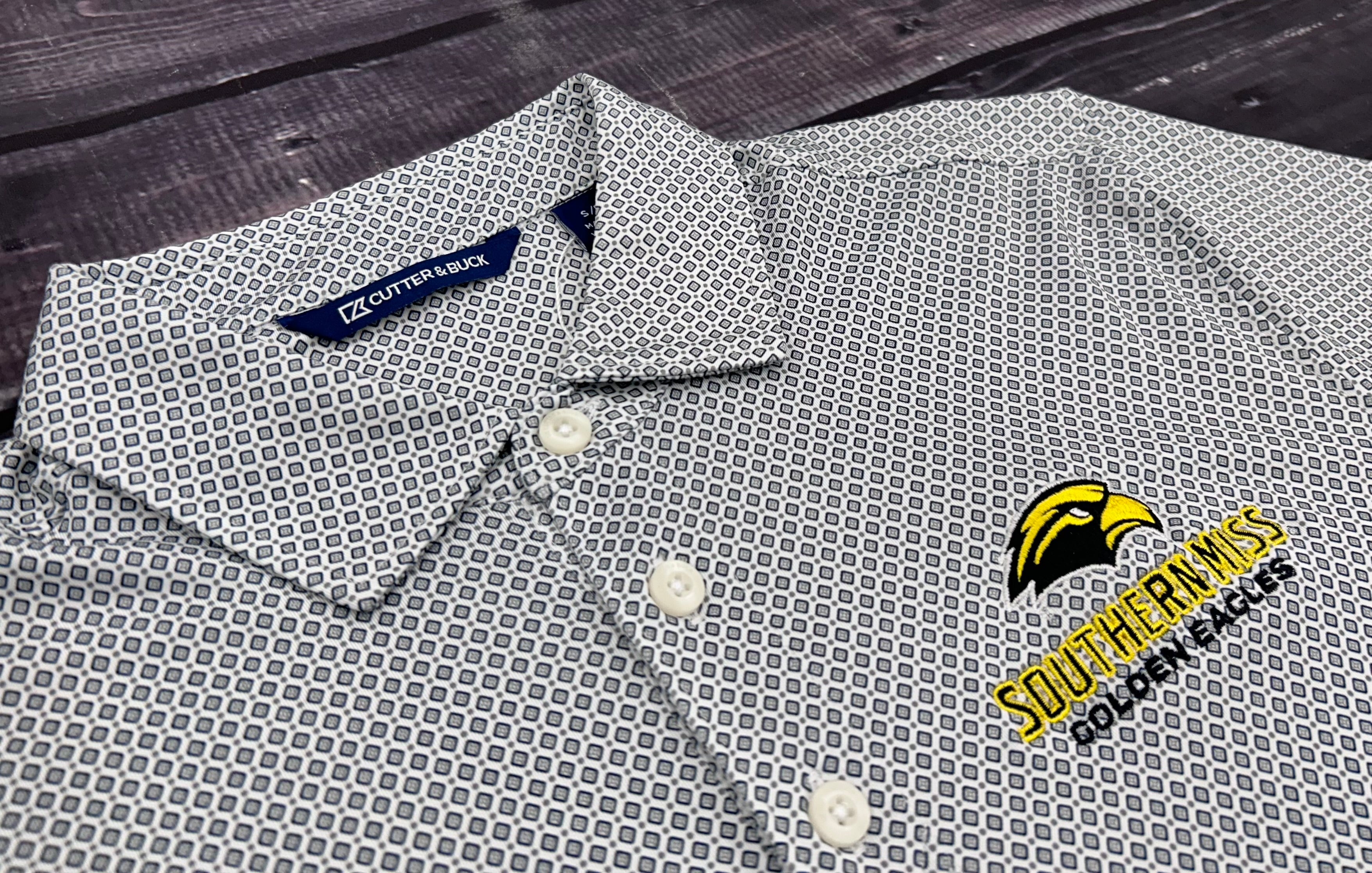 Cutter & Buck Men's Pike Eco Diamond Dot Polo with Workmark