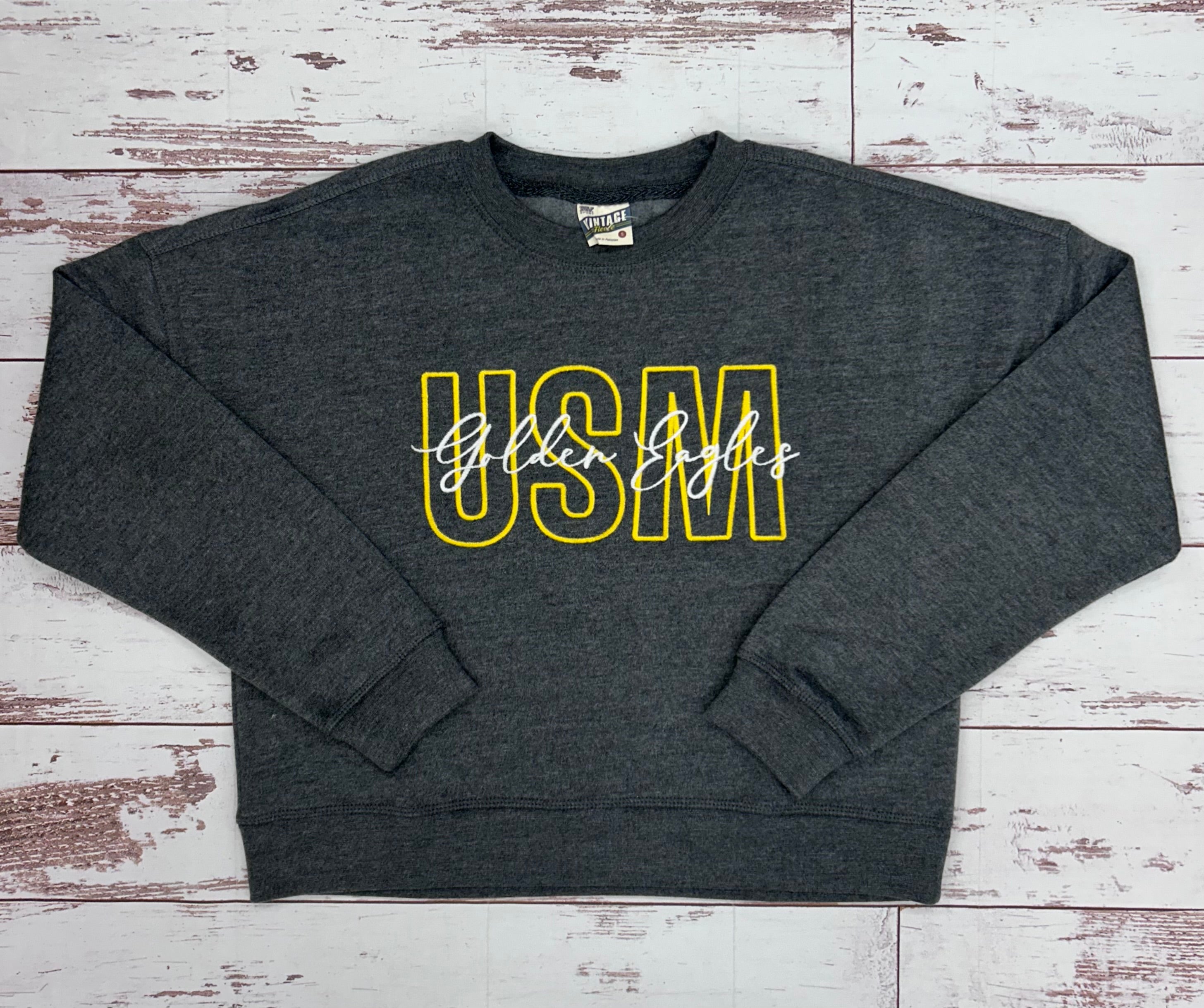 Vintage Fleece Cropped Sweatshirt with USM Golden Eagles