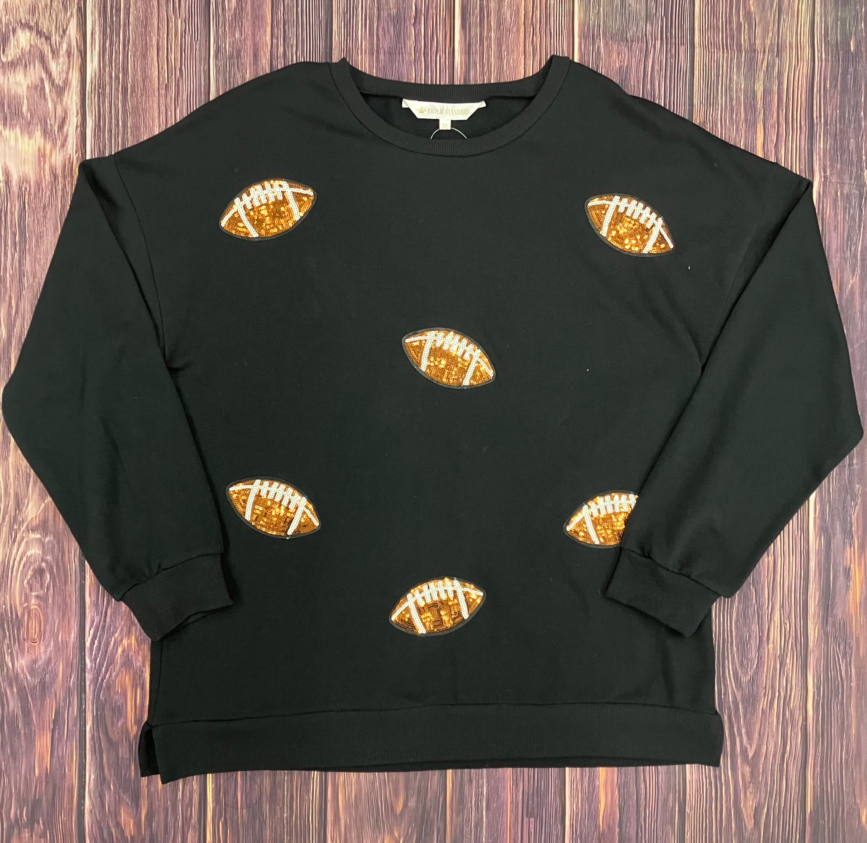 Sweatshirt Women's Football Queen Patch Football Sequin All Over