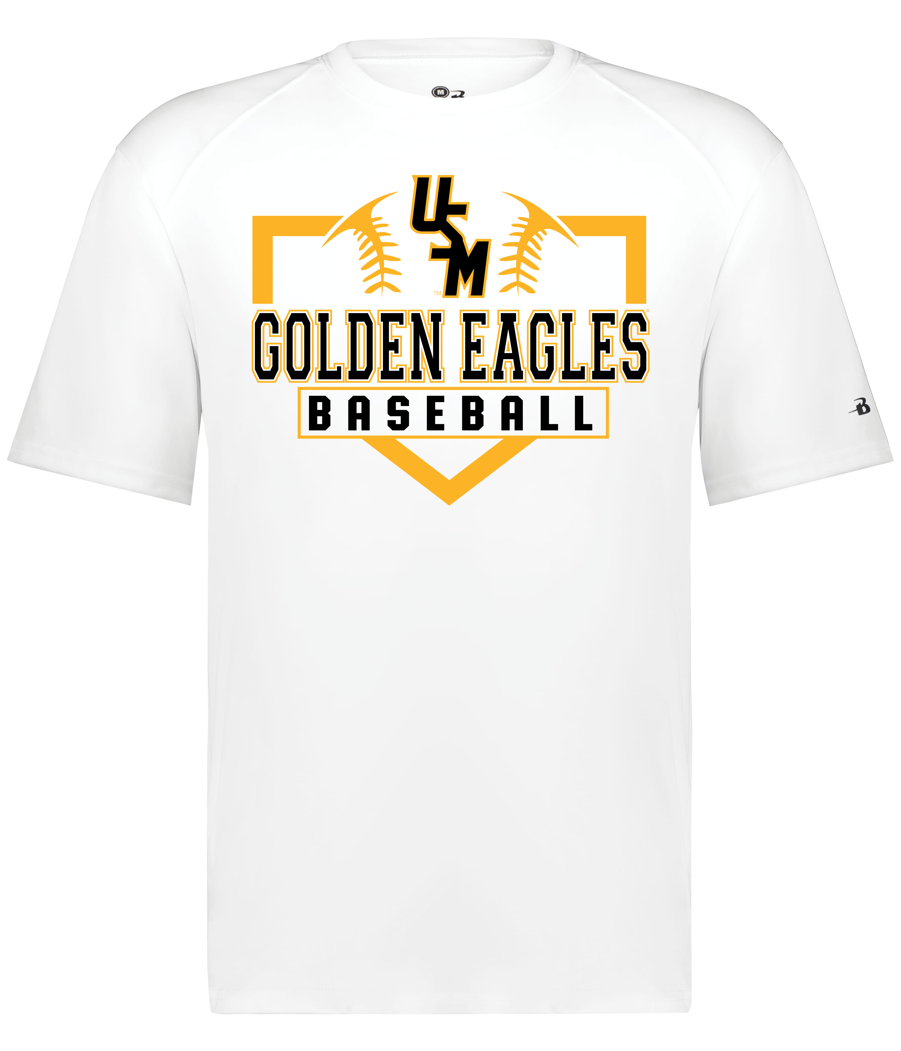 T-Shirt Short Sleeve B-Core with Plate Outline Stacked USM Baseball