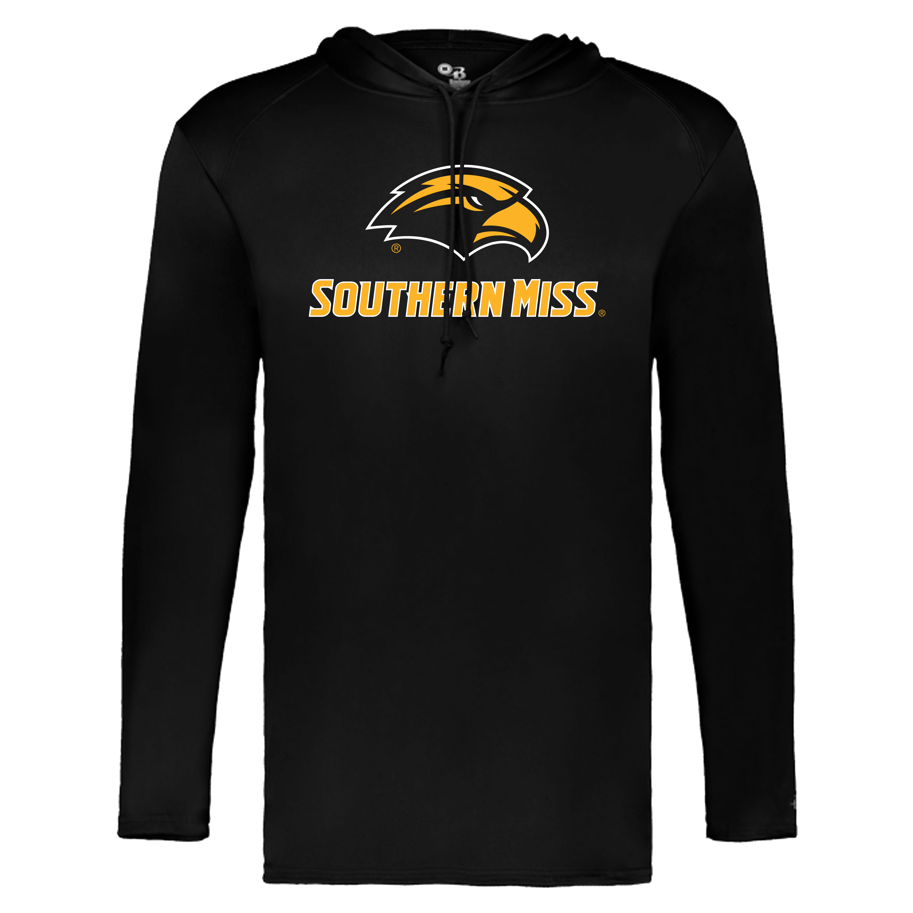 Badger B-Core Long Sleeve Hooded T-Shirt with Eagle Head Southern Miss