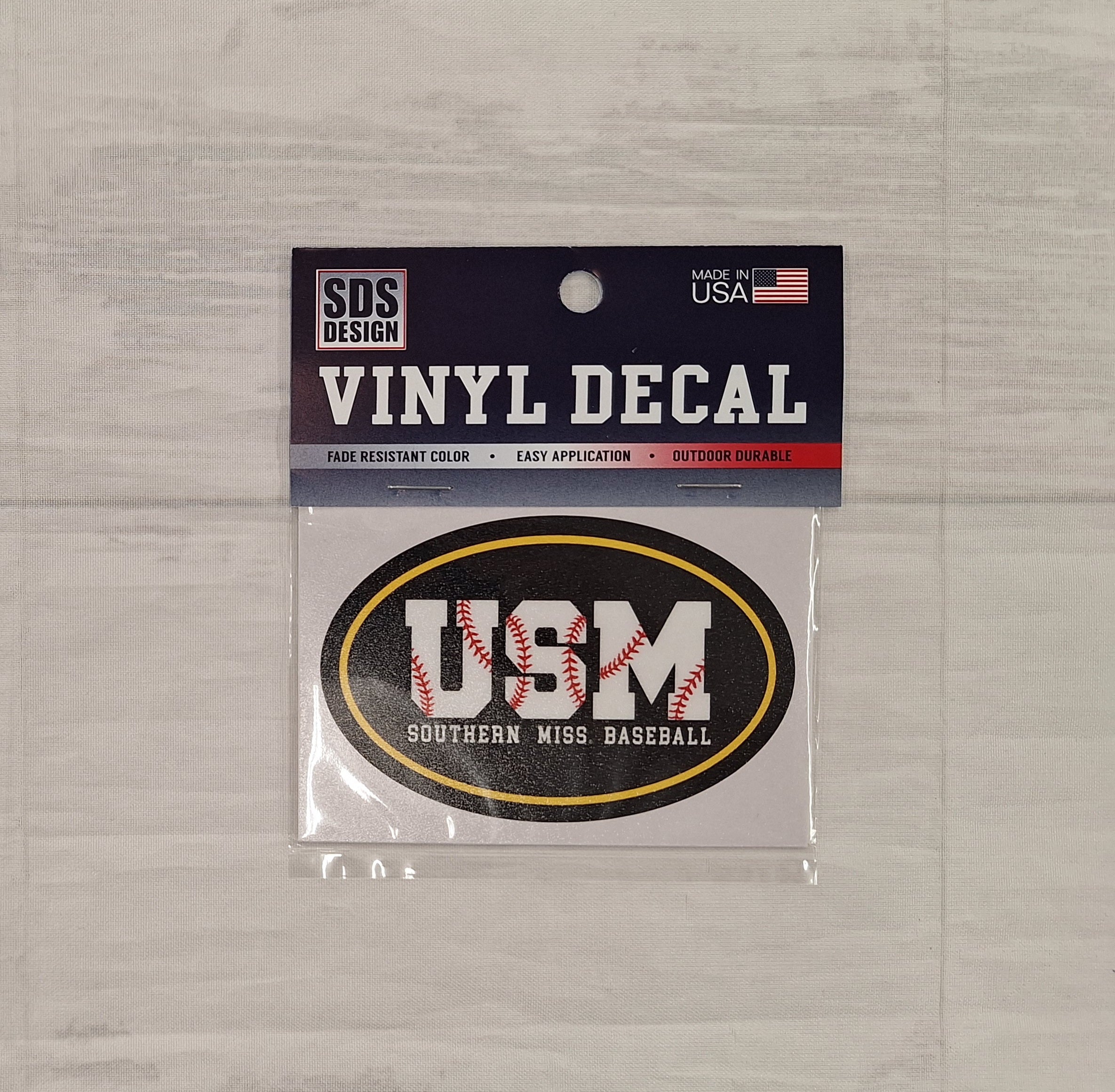 Auto Decal 3" Euro USM Southern Miss Baseball