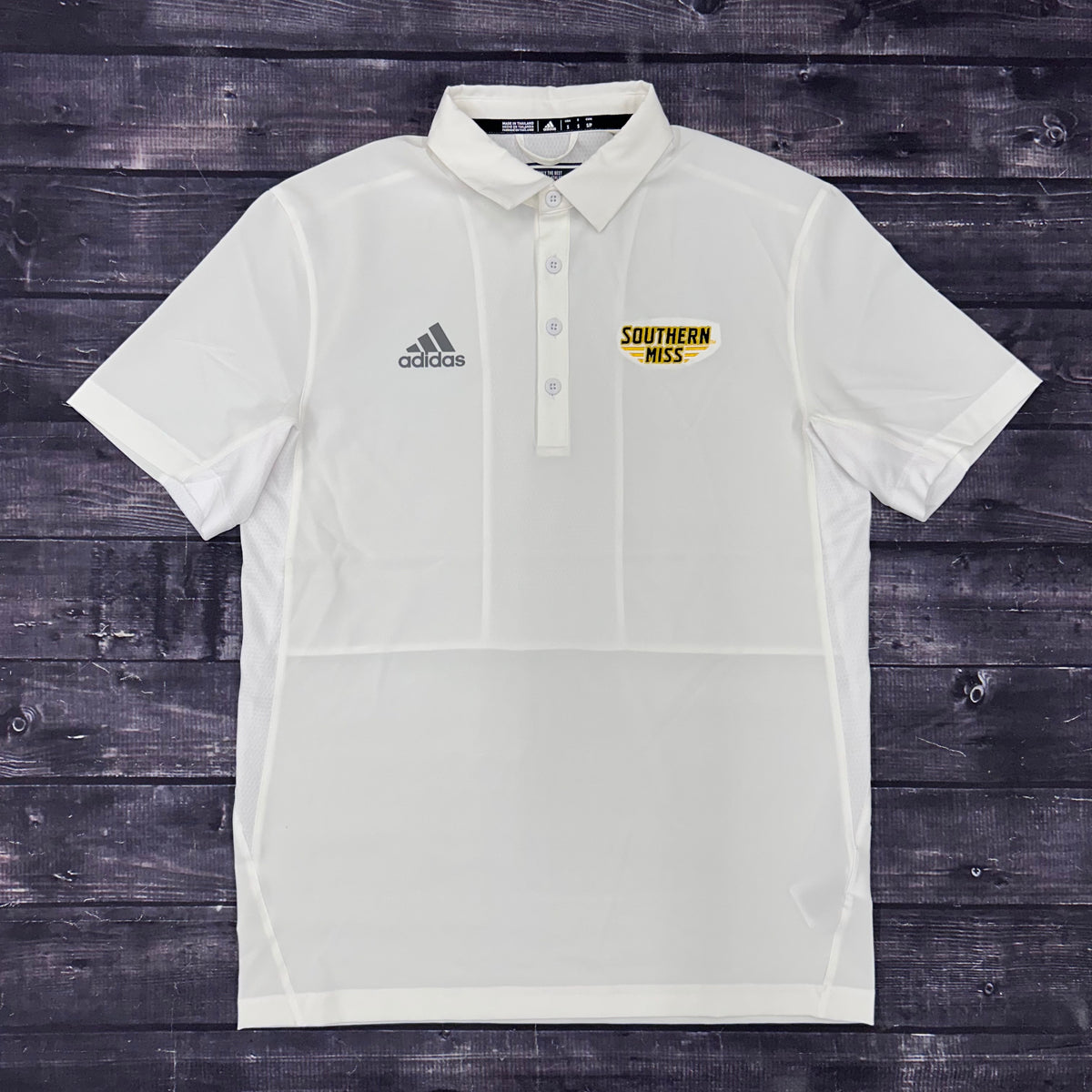 Adidas Men's Stadium Coaches Polo with Southern Miss Bars