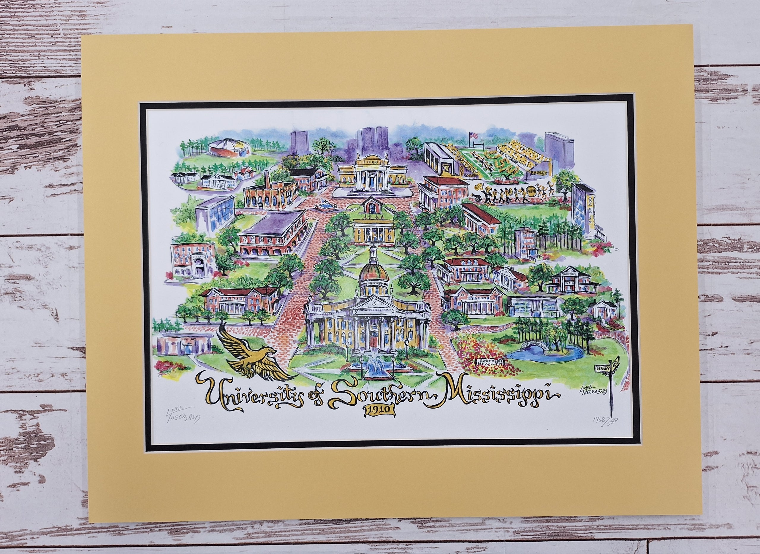 Print Double Mat University Of Southern Mississippi Campus
