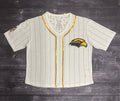 Cropped V-Neck Spirit Jersey T-Shirt with Eagle Head