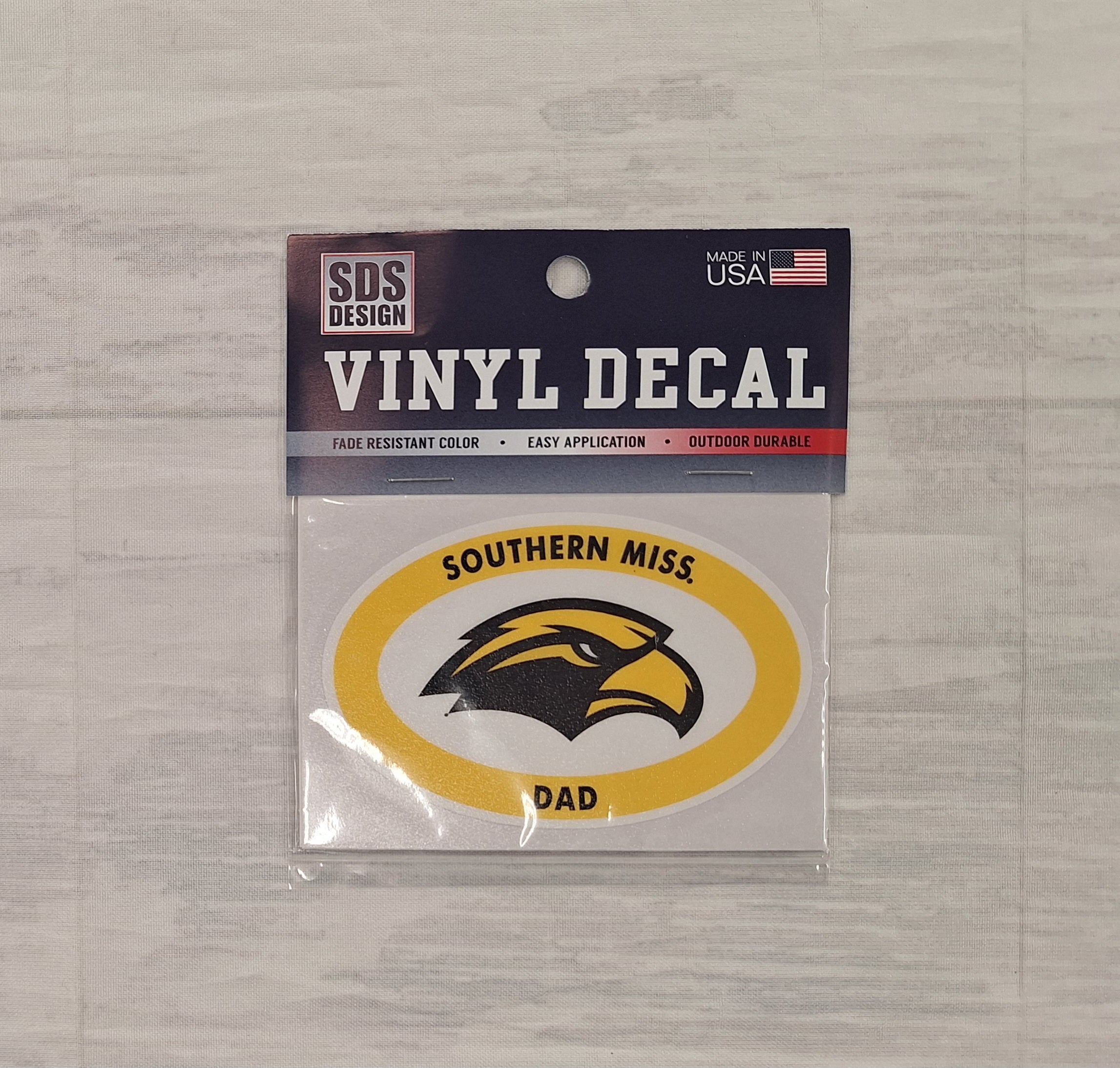 Auto Decal 3" Euro Southern Miss Dad with Eagle Head