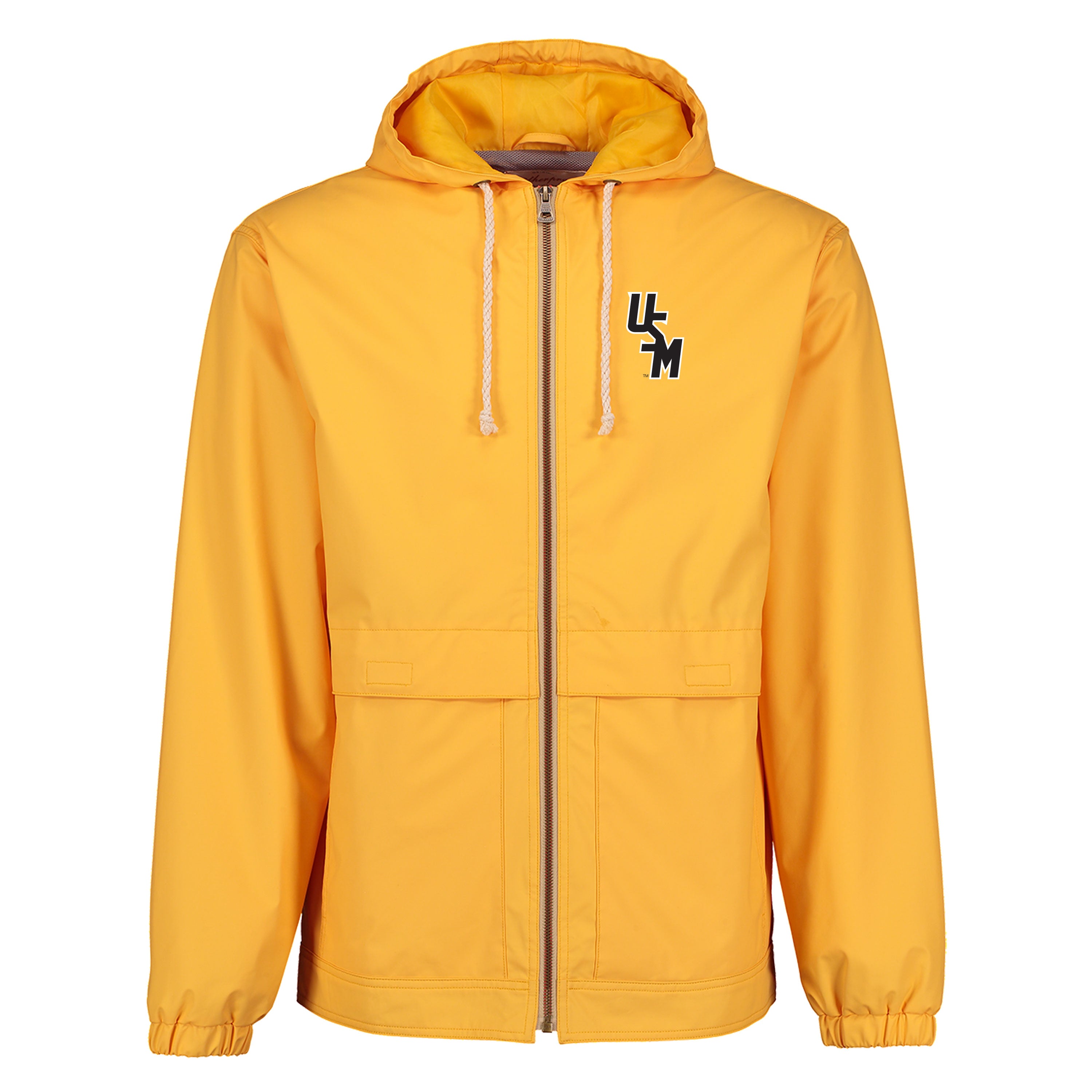 Vintage Hooded Full Zip Rain Jacket with Stacked USM