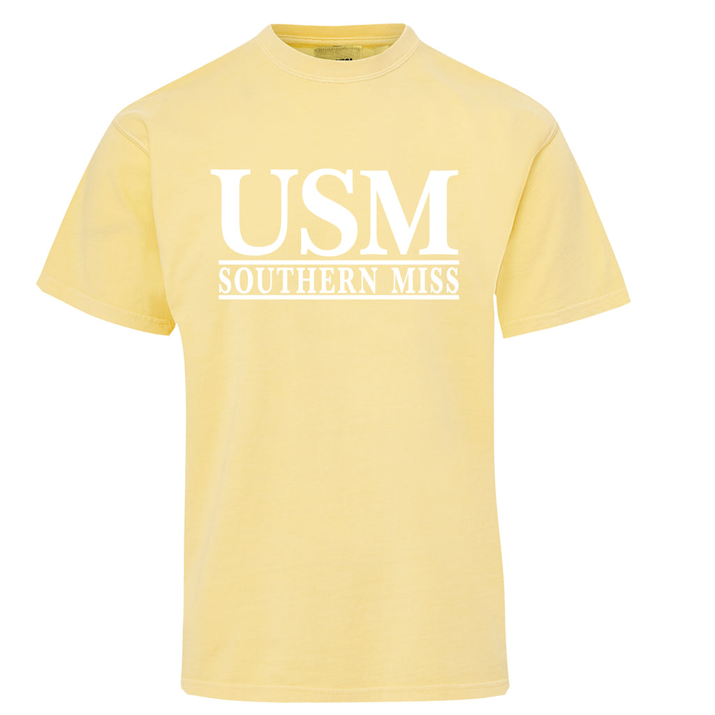T-Shirt Short Sleeve Coastal Color with White USM Double Bars