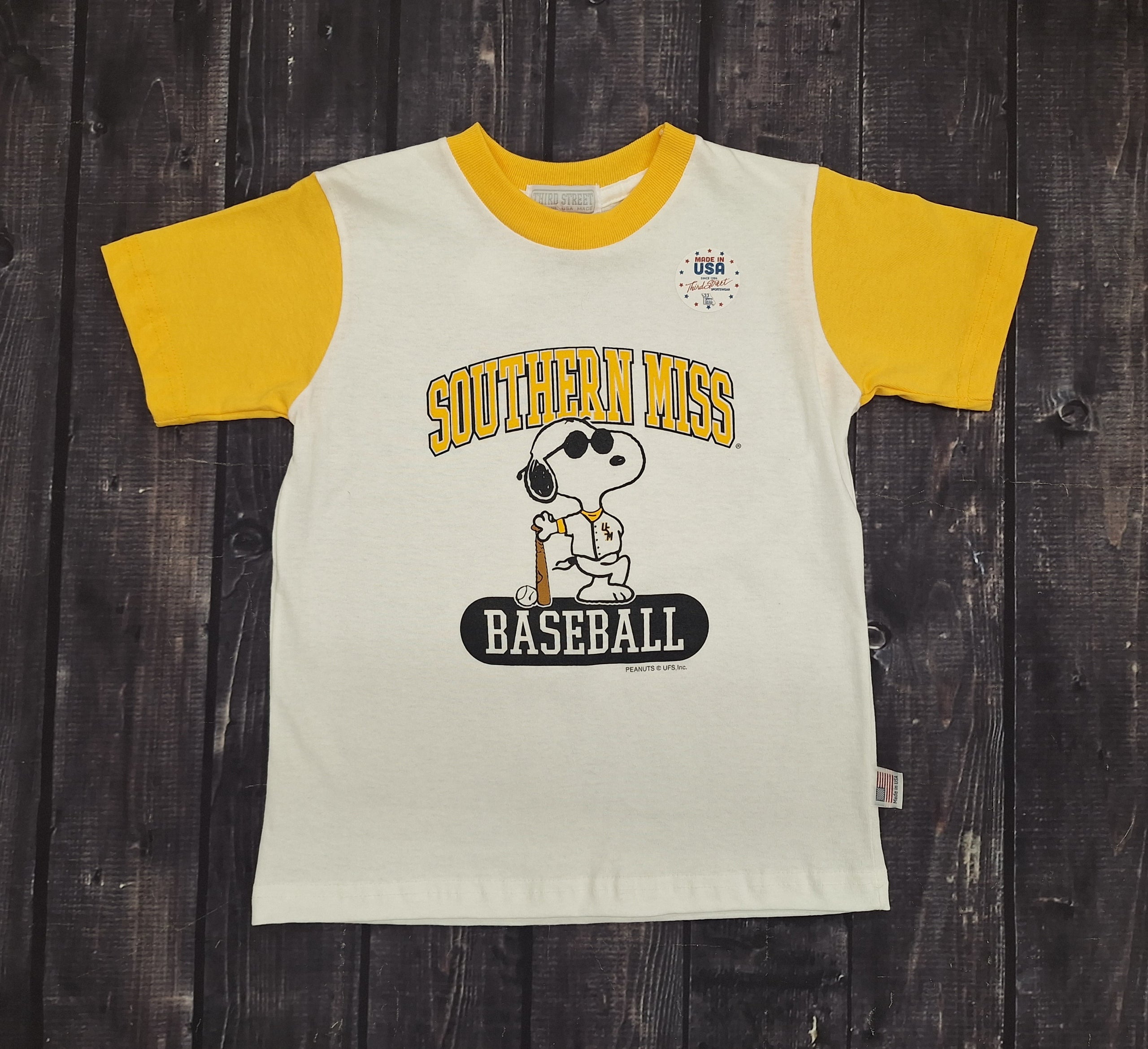 Youth T-Shirt Southern Miss Snoopy Baseball