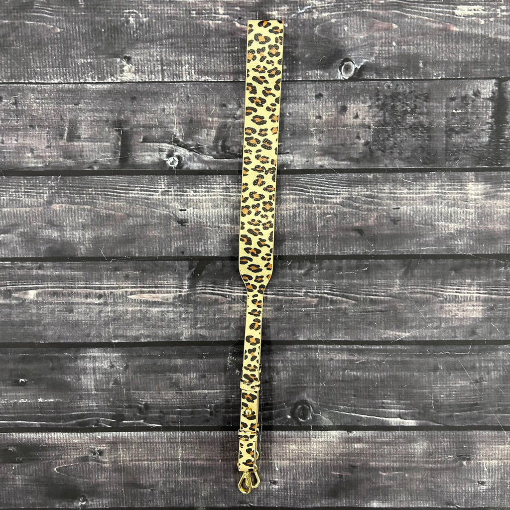 Reversable Leather Guitar & Purse Strap Lepord Print