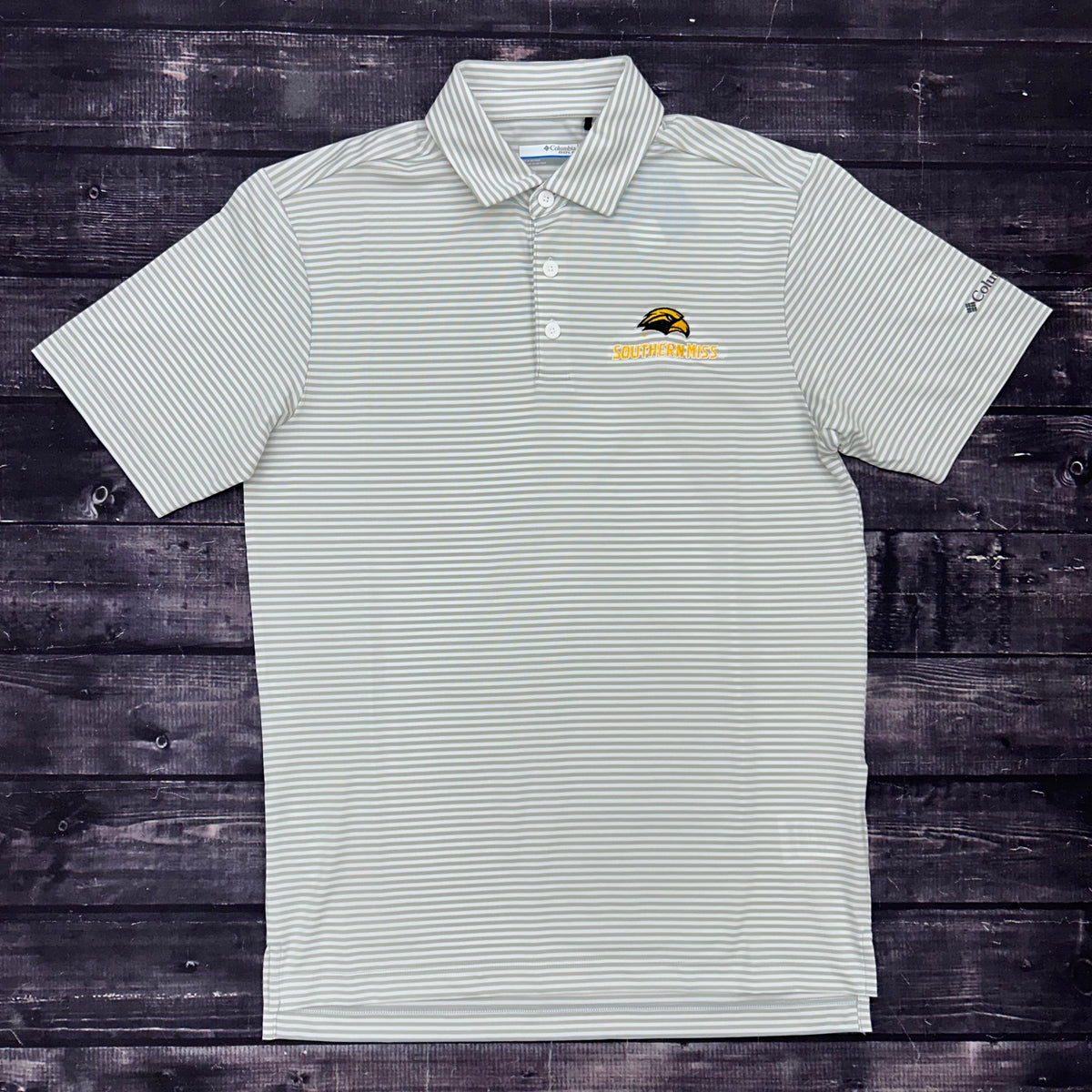 Columbia Men's Club Omni-Wick Invite Polo with Eagle Head Southern Miss