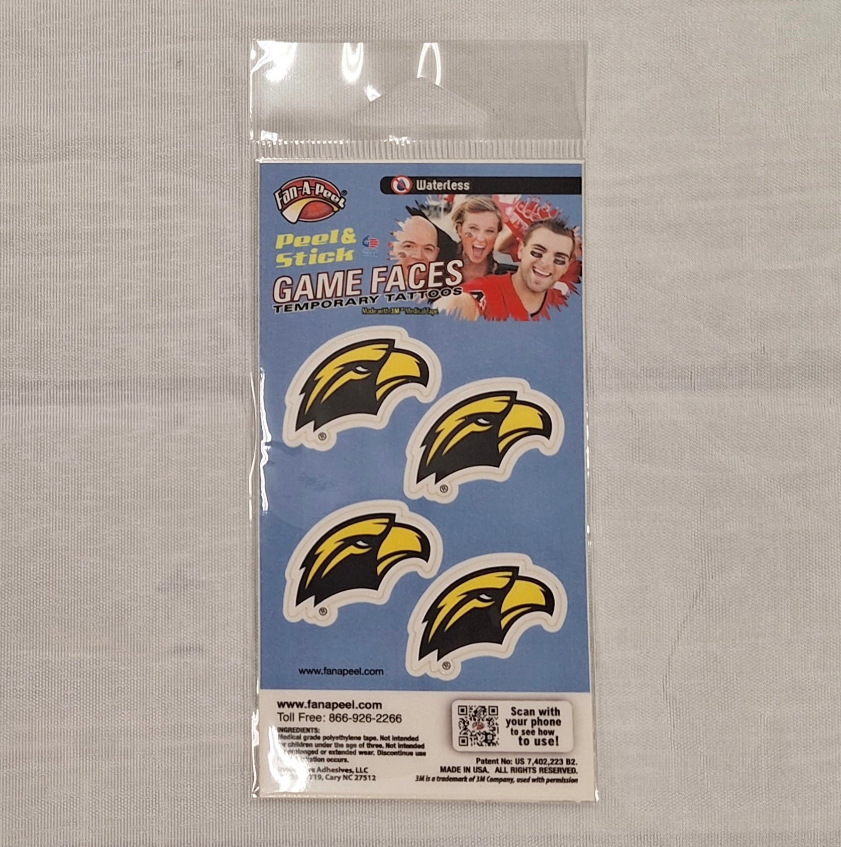 Tattoo 4Pk Fan A Peel Eagle Head
