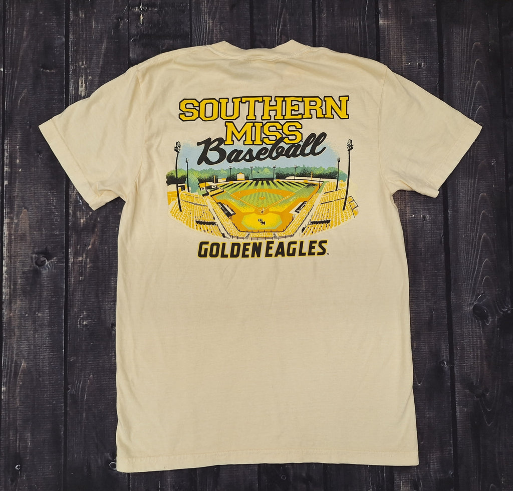 T-Shirt Short Sleeve Baseball Stadium with Stacked USM