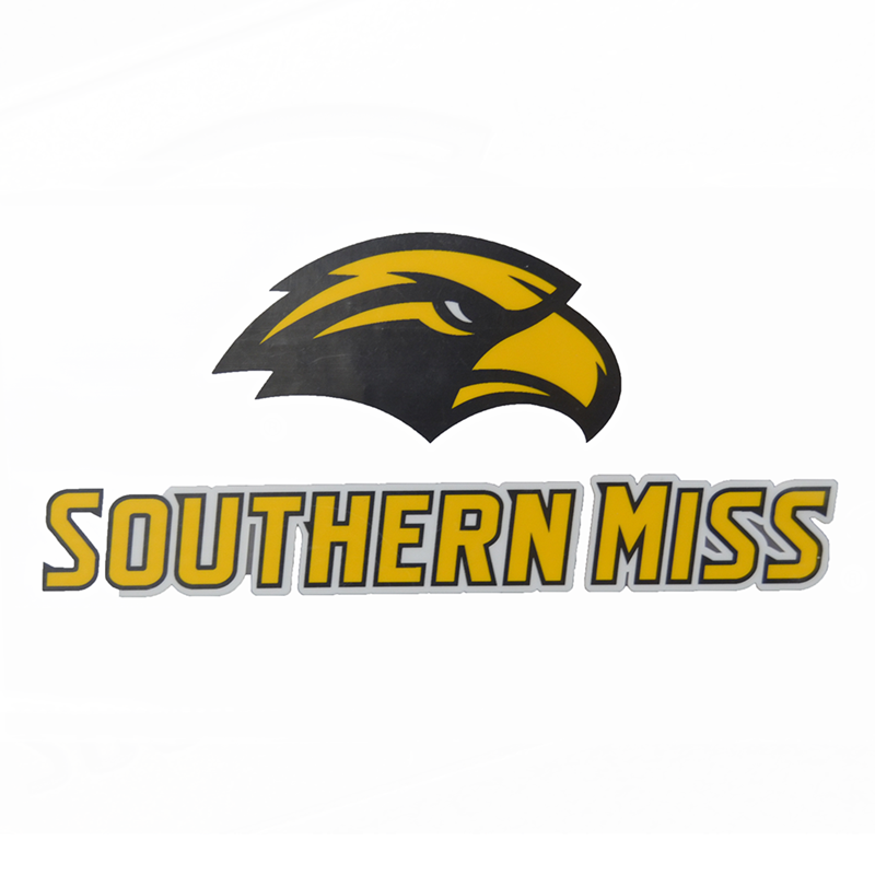 Auto Decal Eagle Head Over Southern Miss Gold