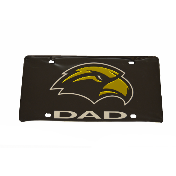 Auto License Plate Opague Bkgd Letters Eagle Head Over Dad