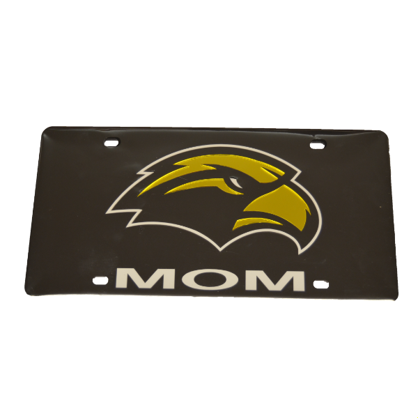 Auto License Plate Opague Bkgd Letters Eagle Head Over Mom