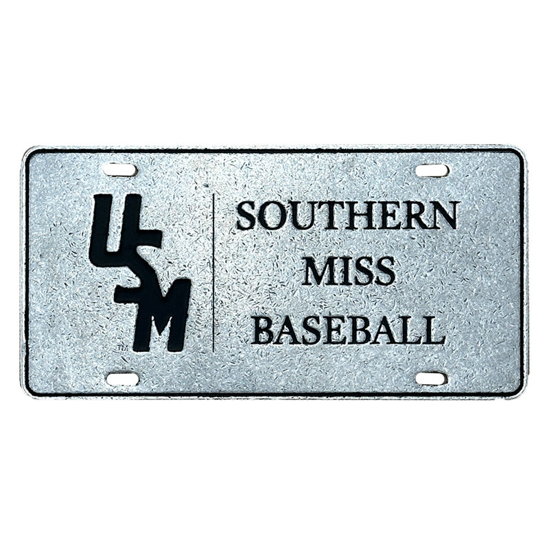 Auto License Plate Pewter University Of Southern Mississippi Stacked Southern Miss Baseball