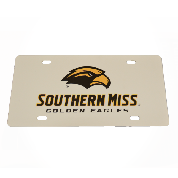 Auto License Plate White Wordmark