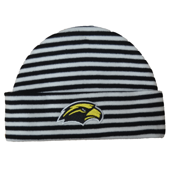 Creative Knitwear Baby Cap Knit Stripe Eagle Head Black White
