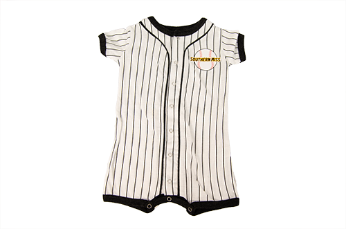 Colosseum Athletics Baby Dusty Pinstripe Romper Onesie with Southern Miss Baseball