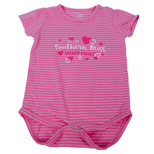 Baby Heart Onesie with Southern Miss and Golden Eagles