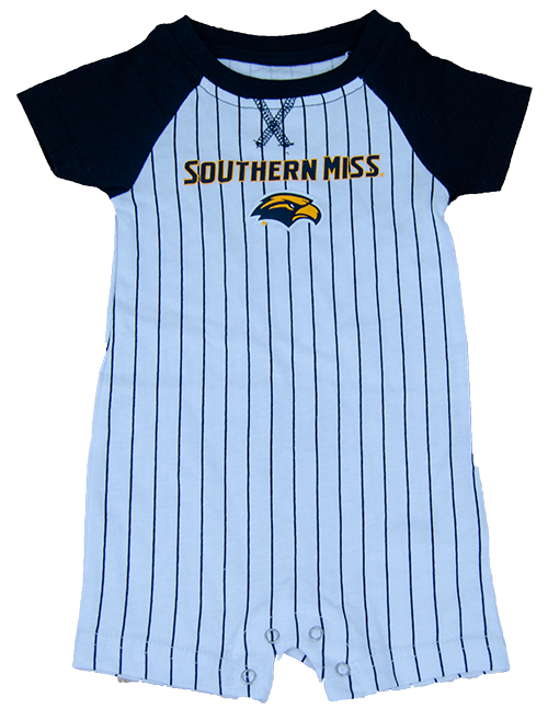 Baby Boy Romper Buddy Baseball Jersey with Southern Miss and Eagle Head