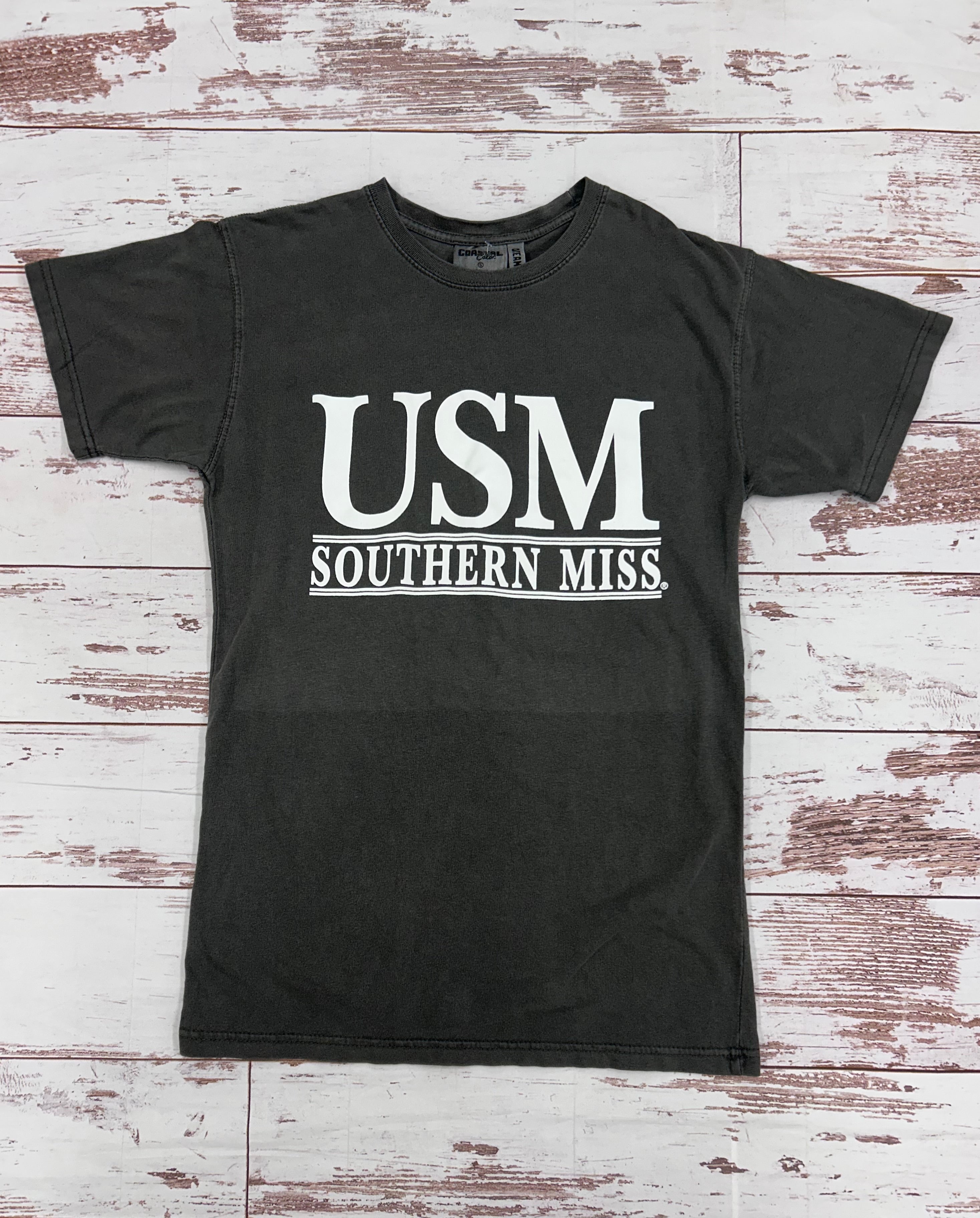 T-Shirt Short Sleeve Coastal Color USM Double Bars Black Caviar